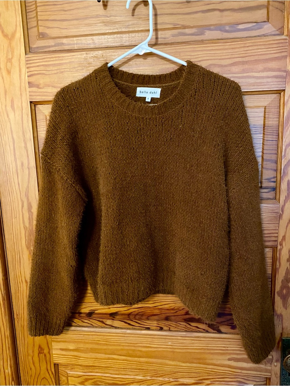 Bella Dahl Cozy Crewneck Sweater Rust Brown Size Small